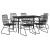 Set mobilier de grădină, 7 piese, negru, ratan PVC GartenMobel Dekor
