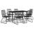 Set mobilier de grădină, 7 piese, negru, ratan PVC GartenMobel Dekor
