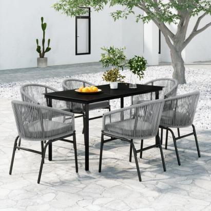 Set mobilier de grădină, 7 piese, gri GartenMobel Dekor