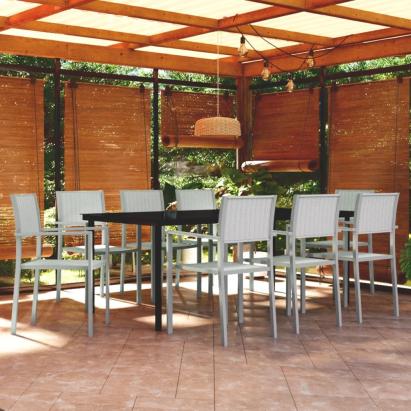 Set mobilier pentru grădină, alb, 9 piese GartenMobel Dekor