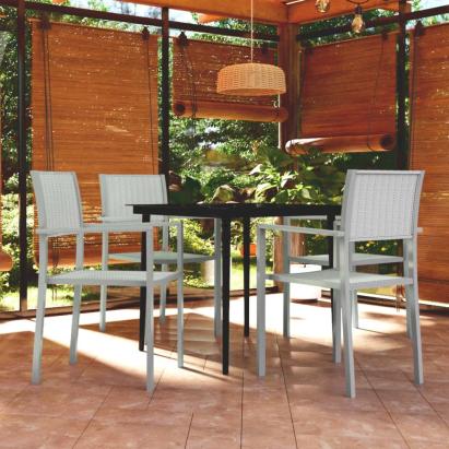 Set mobilier pentru grădină, alb, 5 piese GartenMobel Dekor