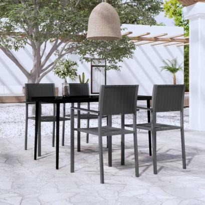 Set de servit masa pentru grădină, 5 piese, negru GartenMobel Dekor