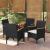 Set masă pentru grădină, 5 piese, cu perne, negru GartenMobel Dekor