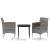 Set mobilier de grădină, cu perne, 3 piese, gri și negru GartenMobel Dekor