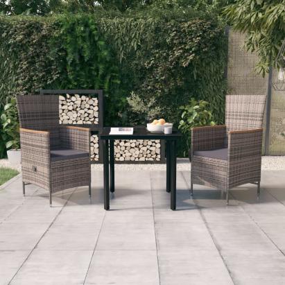 Set mobilier pentru grădină, cu perne, 3 piese, gri GartenMobel Dekor