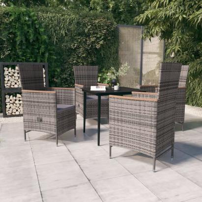Set mobilier pentru grădină cu perne, 5 piese, gri GartenMobel Dekor