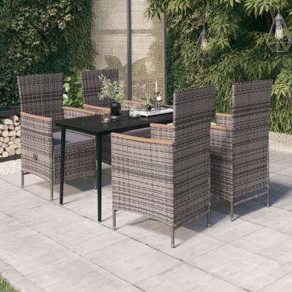 Set mobilier pentru grădină cu perne, 5 piese, gri GartenMobel Dekor