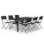 Set de servit masa pentru grădină, 7 piese, gri și negru GartenMobel Dekor