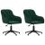 Scaune de bucătărie pivotante, 2 buc., verde închis, catifea GartenMobel Dekor