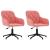 Scaune de bucătărie pivotante, 2 buc., roz, catifea GartenMobel Dekor