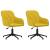 Scaune de bucătărie pivotante, 2 buc., galben, catifea GartenMobel Dekor