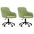 Scaune de bucătărie pivotante, 2 buc., verde deschis, catifea GartenMobel Dekor