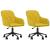 Scaune de bucătărie pivotante, 2 buc., galben, catifea GartenMobel Dekor