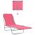 Șezlonguri pliabile, 2 buc., roz, oțel & material textil GartenMobel Dekor