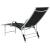 Șezlong de plajă, negru, aluminiu & textilenă GartenMobel Dekor