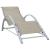 Șezlonguri de plajă, 2 buc., cu masă, crem, aluminiu GartenMobel Dekor