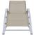 Șezlonguri de plajă, 2 buc., cu masă, crem, aluminiu GartenMobel Dekor