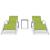 Șezlonguri de plajă cu masă, 2 buc., verde, aluminiu GartenMobel Dekor