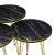 Satztisch Ry 3er Set schwarze Marmoroptik / Gold [en.casa]