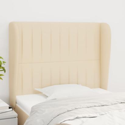 Tăblie de pat cu aripioare, crem, 83x23x118/128 cm, textil GartenMobel Dekor