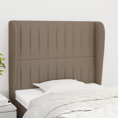 Tăblie de pat cu aripioare gri taupe 103x23x118/128 cm textil GartenMobel Dekor