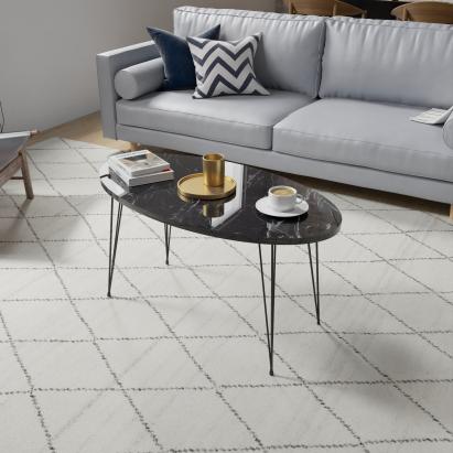 Couchtisch Skævinge 43x90x50cm Marmor, schwarz [en.casa]