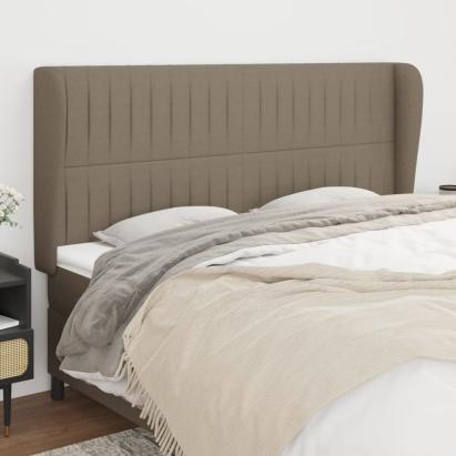 Tăblie de pat cu aripioare gri taupe 163x23x118/128 cm textil GartenMobel Dekor