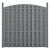 Gard de grădină WPC cu arc, gri, 932 x 185 cm, 5 panouri