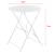 Set bistro pliabil Caprile, 3 piese, din oțel alb, pentru balcon și terasă