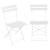 Set bistro pliabil Caprile, 3 piese, din oțel alb, pentru balcon și terasă