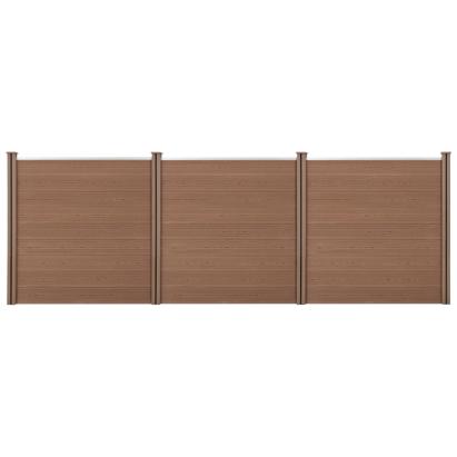 Gard WPC Getafe cu stâlpi, 183x531 cm, maro, pentru grădină