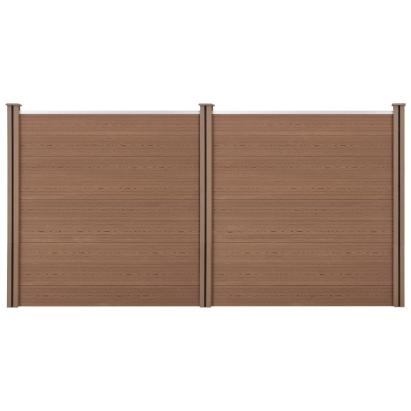Gard WPC Getafe maro cu stâlpi, paravan intimitate 183x357 cm