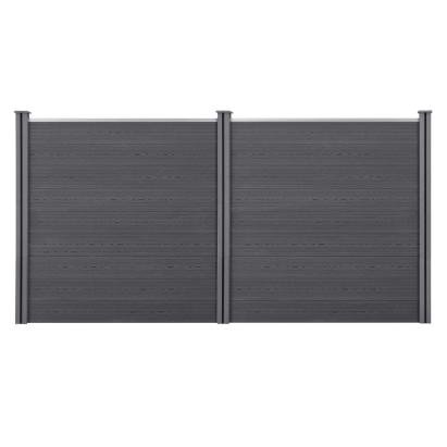 Gard de grădină WPC Getafe cu stâlpi 183x357 cm, gri