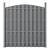 Gard din WPC gri 185x193 cm cu arcada, stalpi si montaj inclus