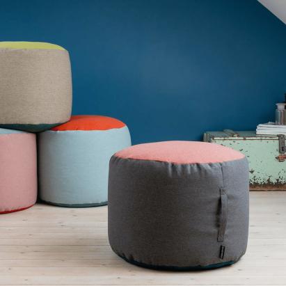 Pouf Stone REMEMBER Ø 55 cm, reversibil, multicolor
