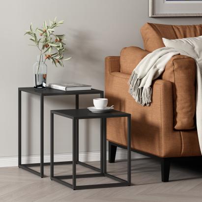 Satztisch Vejen Schwarz, matt [en.casa]