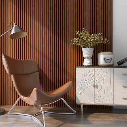 Akustik-Wandpaneel 8er Set Vang 120x60 cm Teakoptik [NEU.HOLZ]