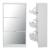 Pantofar cu oglindă Kragerø, alb, 3 uși rabatabile, 115x60x24 cm