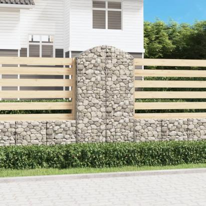 Coș gabion arcuit, 100x30x180/200 cm, fier galvanizat GartenMobel Dekor