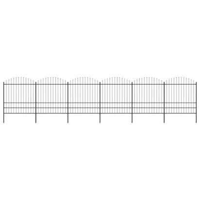 Gard de grădină cu vârf tip suliță din oțel 1070x200 cm, negru GartenMobel Dekor