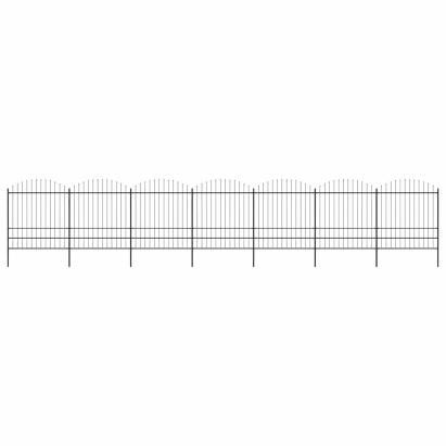 Gard de grădină cu vârf tip suliță din oțel 1248x200 cm, negru GartenMobel Dekor