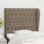 Tăblie de pat cu aripioare gri taupe 93x23x118/128 cm textil GartenMobel Dekor