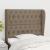 Tăblie de pat cu aripioare gri taupe 103x23x118/128 cm textil GartenMobel Dekor