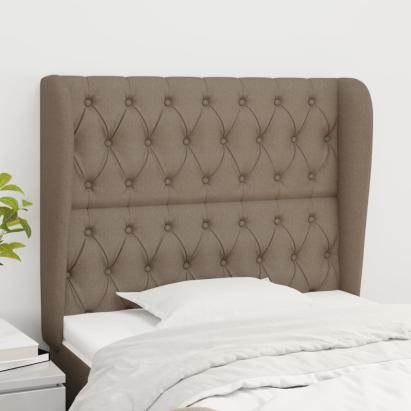 Tăblie de pat cu aripioare gri taupe 103x23x118/128 cm textil GartenMobel Dekor