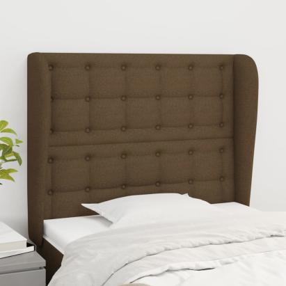 Tăblie de pat cu aripioare maro închis 103x23x118/128 cm textil GartenMobel Dekor