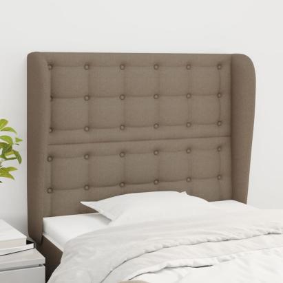 Tăblie de pat cu aripioare gri taupe 103x23x118/128 cm textil GartenMobel Dekor