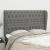 Tăblie de pat cu aripioare gri închis 147x23x118/128 cm textil GartenMobel Dekor