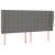 Tăblie de pat cu aripioare gri închis 163x23x118/128 cm textil GartenMobel Dekor