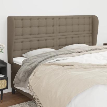 Tăblie de pat cu aripioare gri taupe 163x23x118/128 cm textil GartenMobel Dekor