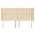 Tăblie de pat cu aripioare, crem, 163x23x118/128 cm, textil GartenMobel Dekor